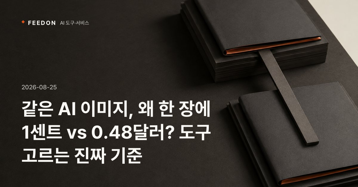 같은 AI 이미지, 왜 한 장에 1센트 vs 0.48달러? 도구 고르는 진짜 기준