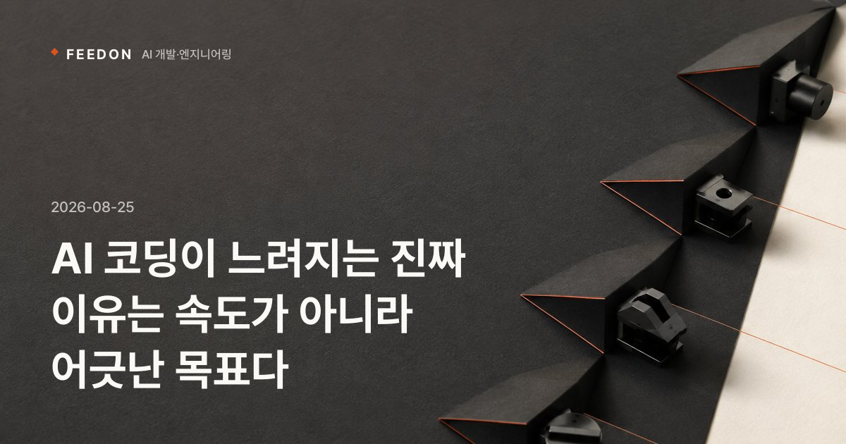 AI 코딩이 느려지는 진짜 이유는 속도가 아니라 어긋난 목표다