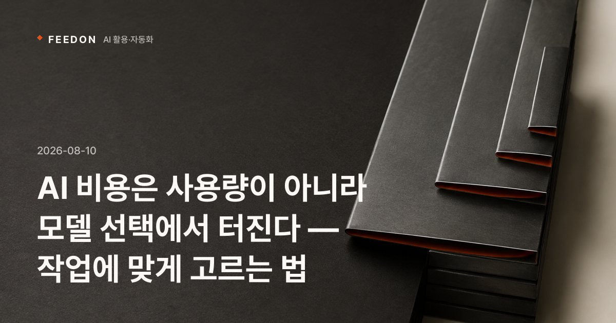AI 비용은 사용량이 아니라 모델 선택에서 터진다 — 작업에 맞게 고르는 법