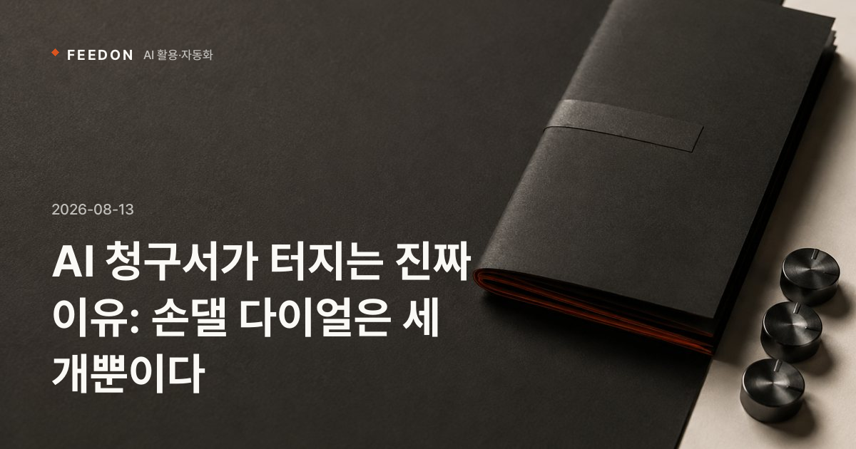 AI 청구서가 터지는 진짜 이유: 손댈 다이얼은 세 개뿐이다
