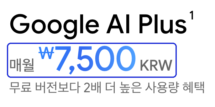 Google AI 구독(한국) 페이지 gemini.google/kr/subscriptions — Google AI Plus 매월 ₩7,500 KRW (2026-10-12 캡처)